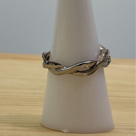 Silver Rhinestone Infinity Band Ring Womens Costume Jewelry - Picture 3 of 5